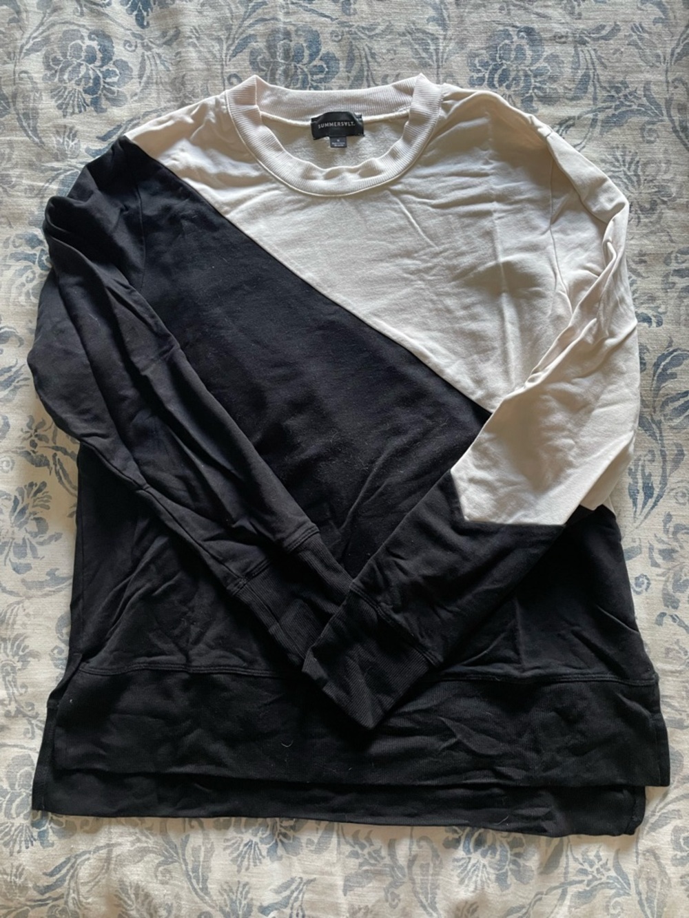Summersalt Two-Tone Black & White Pullover Sweatshirt